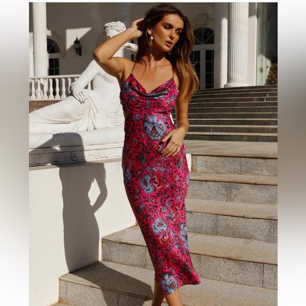 Gorgeous RUNAWAY the Label floral vibrant slip dress worn once! Size XS